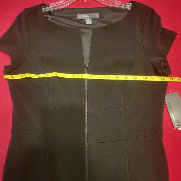 Black Donna Rico Zip Front Dress Size 10 - Picture 9 of 11